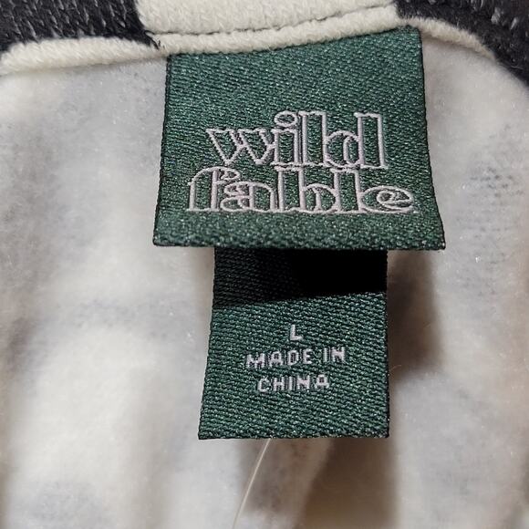 Wild Fable Long Sleeve Crop Hoodie, Black/White, Size L, NWT - Picture 8 of 8